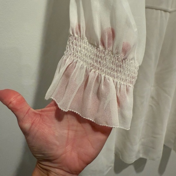 Wilfred white long sleeve sheer sleeves dress size 4 EUC - Picture 4 of 13